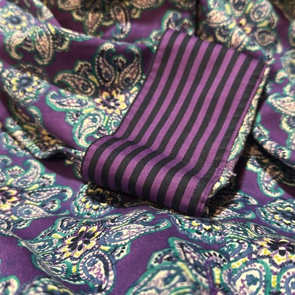 FOXCROFT Wrinkle Free Shaped Purple Patterned Button-Up Shirt - Picture 6 of 7